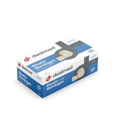 Dealmed 6" Elastic Bandage Wrap with Self-Closure  10 Elastic Bandages, 5 Yards Stretched Compression Bandage Wrap, Wound Care Product for First Aid Kit and Medical Facilities Pack of 10