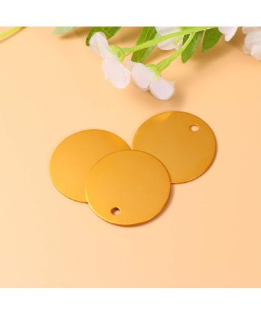 Milists 25 Pack Aluminum Alloy Round Blank Tags for Pets - DIY Dog Traction Rope Accessories - Yellow 5cm (1.4in) - Buy Online on GoSupps.com