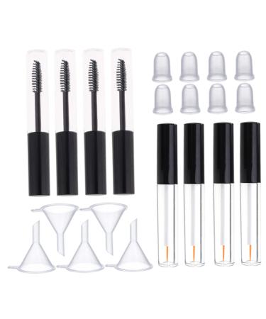 BIUDECO 1 Set Empty Eyelashes Lip Gloss Tubes with Wand Liquid Eyeliner Bottle Refillable Tubes Mini Lip Gloss Bottles Mascara Tube and Wand Mascara Tubes Empty Eyeliner Bottle Lash Brush