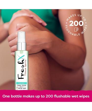 FreshX Toilet Paper Spray | Tissue Spritz Turns Toilet Paper Into 200 Moist Wipes | Flushable Wet Wipe Alternative (Aloe & Cucumber) Aloe Vera - Buy Online on GoSupps.com