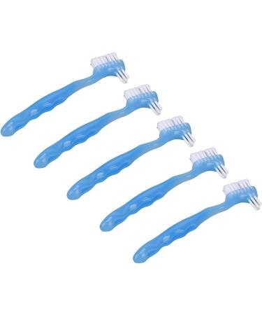 Ververt Touch Denture Cleaning Brush Set - 5-Part ProStese Double-Sided Cleaning Brush for Elderly | Portable & Travel-Friendly | Essential Blue Care Tool - Buy Online on GoSupps.com
