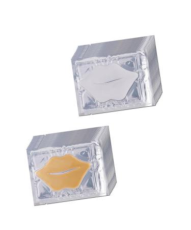Hemobllo Lot De 20 Masques L vres Hydratants Et Nourrissants Format Individuel Masque De Soin Anti- ge Pour Types De Peau Usage Quotidien Et Les L vres S ches Couleurs Blanc Et Dor