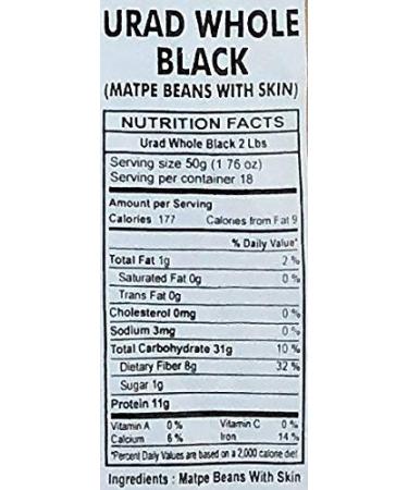Rani Urid/Urad Whole Black Indian Lentils 32oz - All Natural, Gluten Friendly, NON-GMO, Vegan | 2lbs (908g) Pack | Indian Origin - Buy Online on GoSupps.com