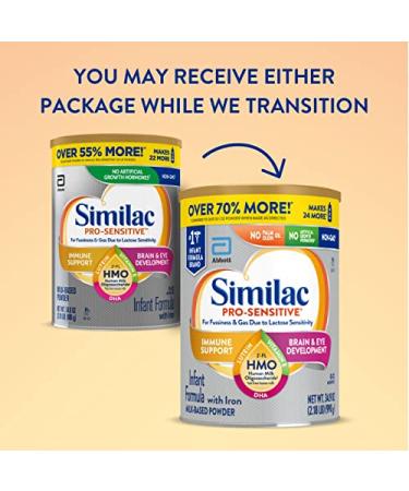 Similac Pro-Sensitive Non-GMO Infant Formula Powder with Iron & HMO - 34.9 oz (3 Count) for Immune Support - Buy Online on GoSupps.com
