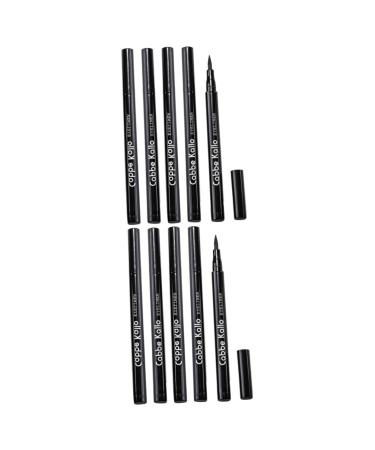 Angoily 10 pcs Eyeliner Cosmetics -proof Makeup Pen Dry Tool for Gel Women Black Fast Ladies 1 count (Pack of 1) As Shownx2pcs