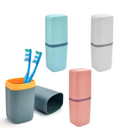 Refort 4 pieces of tooth cleaning cups travel plastic toothbrushes etui travel set blue toothbrush travel case. - Buy Online on GoSupps.com