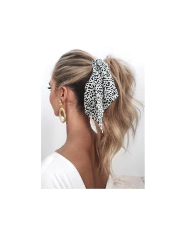Funlovin 2-in-1 Scrunchies Scarf Hair Ribbon Ties - 6pcs Vintage Ponytail Scarves Scrunchie Set for Women - Buy Online on GoSupps.com