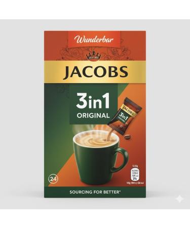 Jacobs 3-en-1 Caf instantan en sachets 6 paquets de 24 sticks 302 4 g Total 144 sticks ORIGINAL 24 STICKS / SACHETS 302.4G 24 unit (Lot de 6) - Buy Online on GoSupps.com