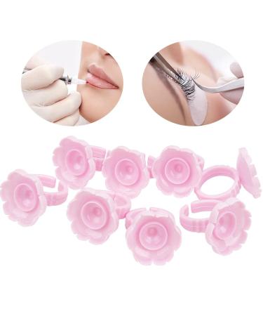 Disposable Plastic Eyelash Flower Glue Ring - Pink Lash Extension Holder Cup - Buy Online on GoSupps.com