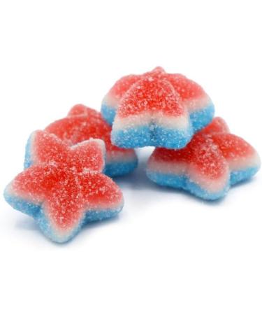 Red White & Blue Gummy Fizzy Jelly Cherry Stars Share Bag - 1kg Bag - Buy Online on GoSupps.com
