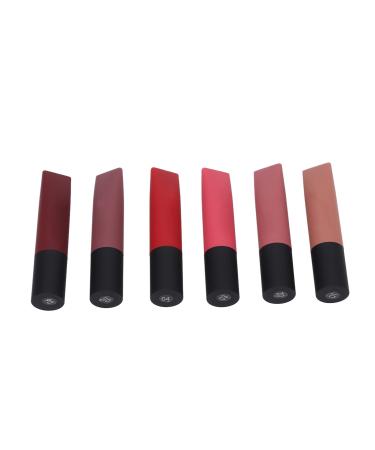Lip gloss matte lip color easy coloring safe harmless non-fading with 6 lip glaze for women to make up Set A