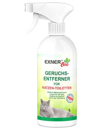 Exner organic odor remover for cat toilets - with microorganisms for spots and smells in cat corns 100% natural & gentle - 500 ml spray bottle