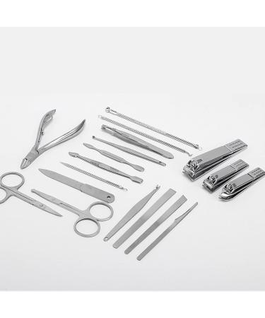 Manicure Kit Stainless Steel Nail Tools Man and Woman Nail Files Portable Travel 18 Pieces Black Nail Clippers Kit - Buy Online on GoSupps.com