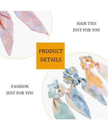 Cutewing Hair Scrunchies Scarf Set - 6PCS Ponytail Ties with Chiffon Scarf Design for Women and Girls - Buy Online on GoSupps.com