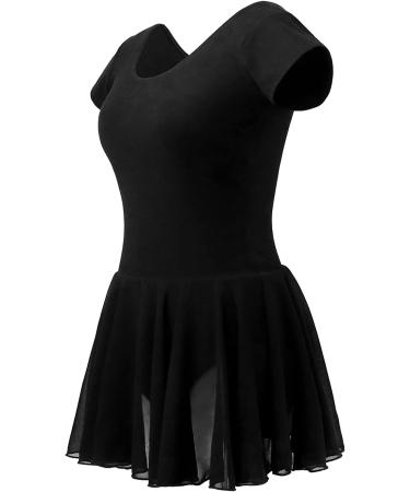 Phoeswan Black Skirted Dance Leotard Dress - Women's Short Sleeve (Size Large) - Buy Online on GoSupps.com