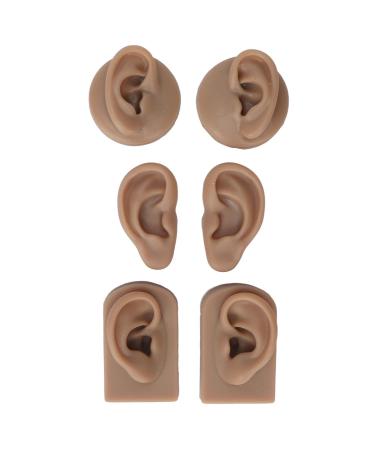 Silicone Human Ear Model 3 Pairs with Elastic Bands for Acupuncture Training - Deep Skin Tone - Buy Online on GoSupps.com