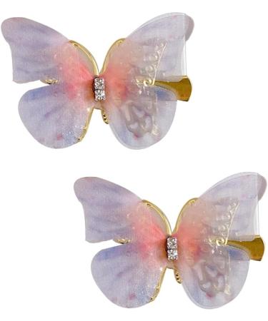 xbiez Rhinestones Hair Clip for Women Metal Hairpin Styling Moving Butterfly Thick Hair Thin Hair Gift Hair Accessories Blue purple - Buy Online on GoSupps.com