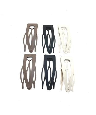 zhiang 36 Pieces Double Grip Hair Clips Metal 3 Prong Clips for Hair Snap Hair Clips for Women Girls and Hair Making Salon(Khaki Black White Brown)