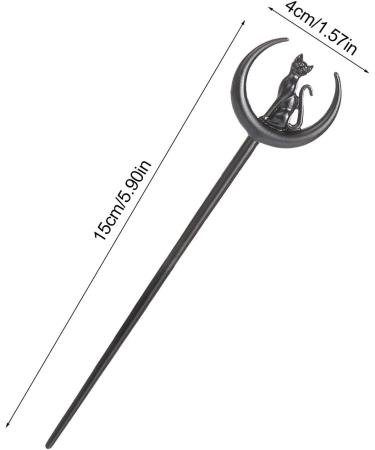 Pins - Fashionable Fine Hair Hair Styling Pins | Hair Clips Hair Grips Stylish Hair Accessories Cat Moon Fashionable Girls Hair Forks Hair Ponytail Holders Hair Pin for Travel Daily Life - Buy Online on GoSupps.com