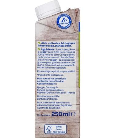 BJORG - Soja Cuisine Semi Thick 25Cl - Pack of 4 - Buy Online on GoSupps.com