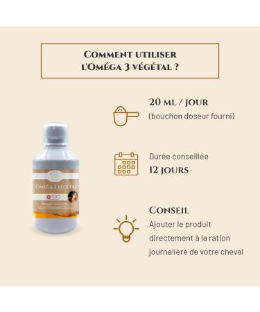 PRINCE EQUIN - OMEGA 3 VEGETAL - Horse nutritional supplement - Linseed oil and seaweed oil rich in omega 3 - Bottle 250 ml - Horse condition recovery - Shine of the dress - French brand - Buy Online on GoSupps.com