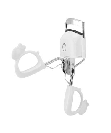 Heated Lash Curler with 2 Speed Temperature Control Long Lasting Curling Metal Ironing Fast Charging Electric Eyelash Curlers (White)