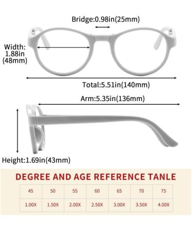 Suertree Foldable Reading Glasses - Blue Light Filter Portable 2.5x Optics for Men & Women - Includes Case - Buy Online on GoSupps.com