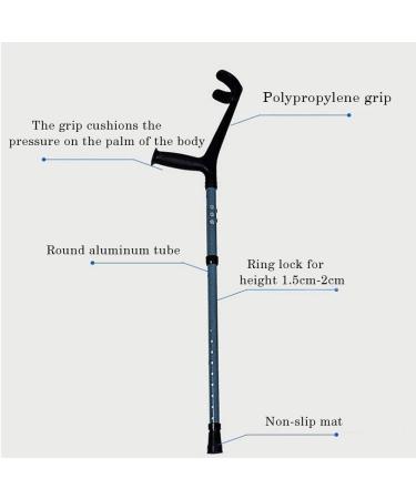 ATHUAHLR LRVTREC Forearm Crutches Adjustable Crutches Underarm Cruciform Fracture Medical Height Adjustable Anti-Cane Foldable Lightweight Arm Crutch - Buy Online on GoSupps.com