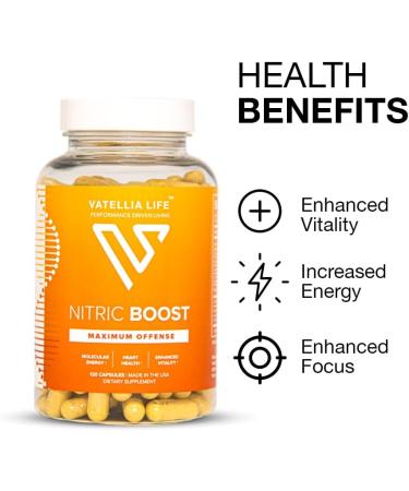 Nitric Boost - Best Nitric Oxide Supplement for Men | High Absorption | 100% Natural | Enhance Blood Flow | 2 Month Supply - Buy Online on GoSupps.com