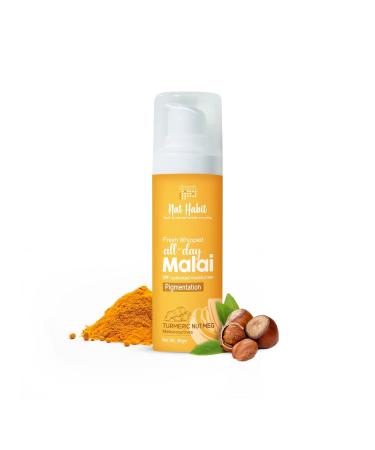 Na...t Habit Turmeric Face Malai Cream for Skin Glow Enhanced with Nutmeg for Pigmentation 30g