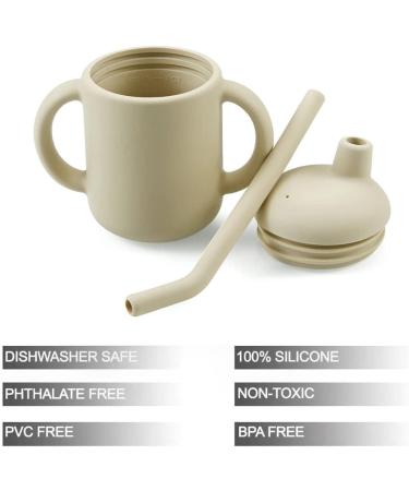PandaEar Tiny Silicone Training Cup with Straw for Baby and Toddler - White - Buy Online on GoSupps.com