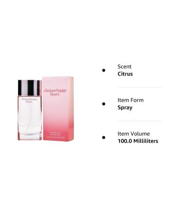 CLINIQUE Happy Heart Perfume Spray 3.4 oz - Citrus Scent, 3.4 fl oz (Pack of 1) - Buy Online on GoSupps.com