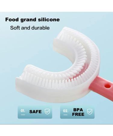 Kids U-Shaped Toothbrush with Silicone Brush Head - Soft 360 Oral Teeth Cleaning - 4 Pack Training Toothbrush Set - Buy Online on GoSupps.com