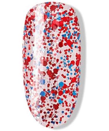 Bluesky Gel Nail Polish United Blingdom - Jubilee Celebration Colours - Blue Red Glitter 10 ml Long Lasting Chip Resistant 10 ml (Requires Drying Under UV LED Lamp) - Buy Online on GoSupps.com