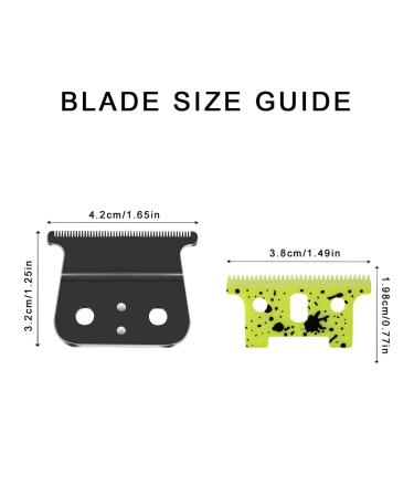 4 Replacement Blades for Andis T-Outliners Hair Trimmer - Ceramic & Black Steel Blades (Fluorescent Yellow) - Buy Online on GoSupps.com