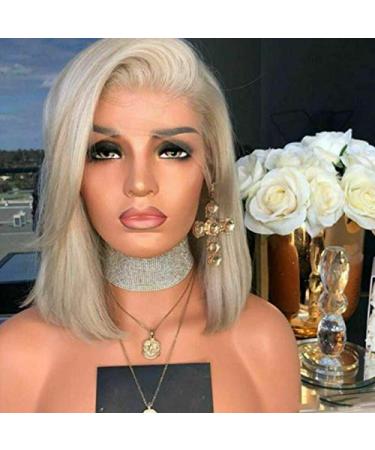 Fxhan Women s Short Bob Wig - Blonde Straight Front Lace Full Wig | Premium Artificial Hair for a Stunning Look - Buy Online on GoSupps.com