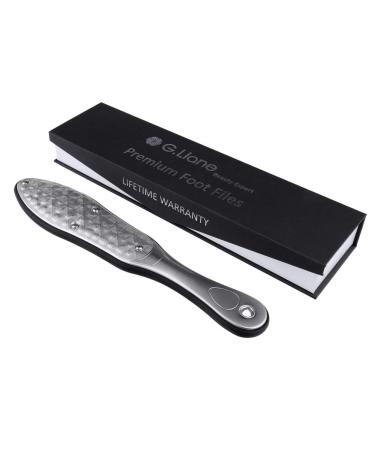 Foot File Callus Remover - G.Liane Professional Portable Foot Care Tool Stainless Steel Colossal Pedicure Foot Rasp Callus Removal Double Sided Pedicure Rasp File for Extra Smooth (Black)