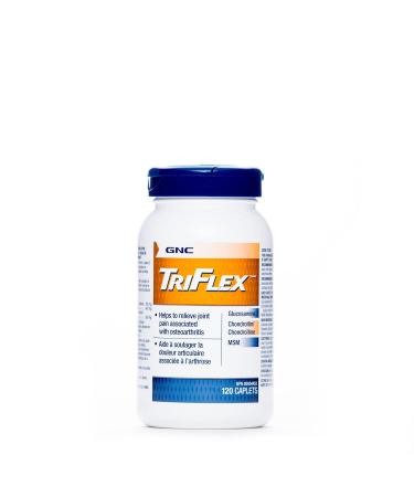 GNC Triflex Joint Support Caplets Clinical Strength Glucosamine Chondroitin MSM Mobility Comfort Flexibility Cartilage Health for Men & Women 120 Count 40 Day Supply