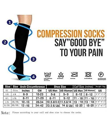 6 Pairs A Promise Compression Stockings - Best Medical Nursing Travel & Fitness Socks 15-20 mmHg - Sizes XL-XXL 4L/5XL - Black - Buy Online on GoSupps.com