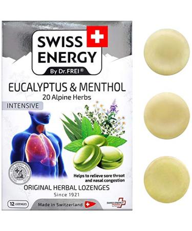 Swiss Energy Eucalyptus & Menthol 20 Alpine Herbs original herbal lozenges (12 lozenges)