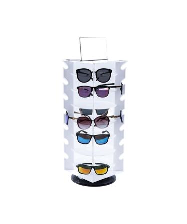 WAOCEO Eyeglass Stand Desktop Rotating Eyeglass Stand Sunglasses Nearsighted Glasses Stand with Mirror Sunglasses Rack