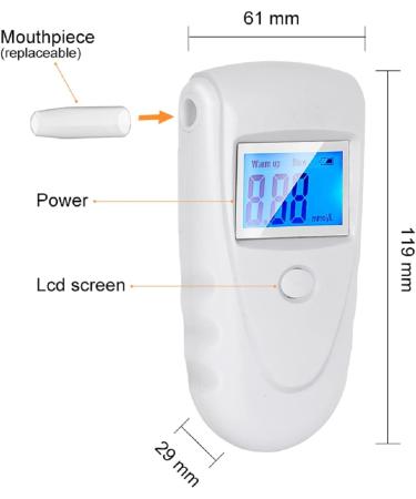 Keto Breathalyzer High Accuracy Ketone Meter - Track Diet & Ketosis Status with Ketone Breath Analyzer - Includes 10 Mouthpieces (White-1) - Buy Online on GoSupps.com