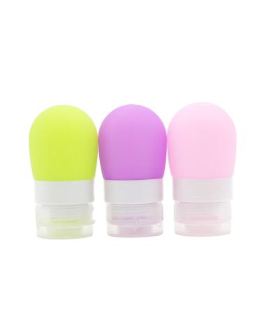 Mziart Portable Soft Silicone Travel Bottles Travel Containers(1.3OZ, Pack of 3)