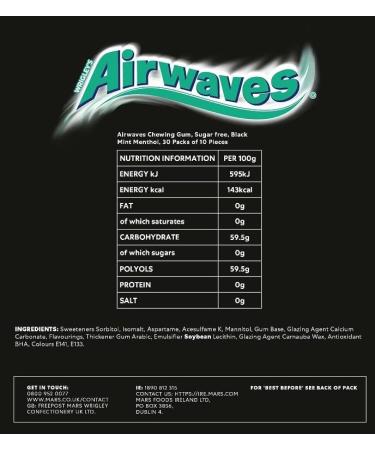 Wrigley'S Wrigley Airwaves Black Mint Gum 10 Pellets - Pack Of 6 - Buy Online on GoSupps.com