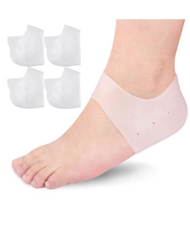 Moisturizing Gel Heel Sock  Breathable Silicone Moisturizing Heel Socks Cushion Foot Sleeve to Relieve Pain and Pressure from Plantar Fasciitis  Protect Bone Heel Spurs & Cracked Foot Skin Care 2 Pair 2 Pairs Moisturizin...