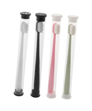 Fomiyes 4 pieces of soft toothbrush brevi toothbrush toothbrush with soft bristles for adults Delicious peppermintbonbon hand toothbrush Household PP cleaning brush travel 1 piece (1 Pack) Color -sorted 01