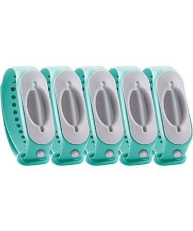 Cleanbrace disinfection bracelet 5-pack (green) | Hand disinfection for on the go | including refill