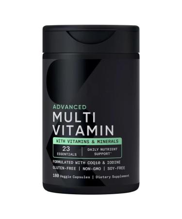 Advanced Multivitamin 180 Veggie Capsules Full Spectrum Daily Vitamins & Minerals Non-GMO Tested Vegan Soy & Gluten-Free Broad Nutrient Formula
