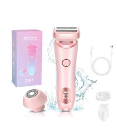 Silkbabe on the Go Lady Shaver 2 in 1 Electric Razors for Women Double-Headed Womens Electric Razors for Shaving Rechargeable Lady Shaver for Pubic Hair Legs And Face(1pc-pink)