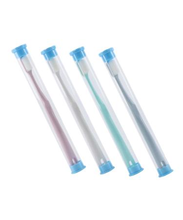 Ultechnovo 4 pieces tooth cleaning brush portable toothbrushes Individual toothbrush cleaning brush for teeth woman toothbrush toothbrushes from charcoal bristles pp cylinder pregnant woman